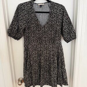Black floral dress, XS